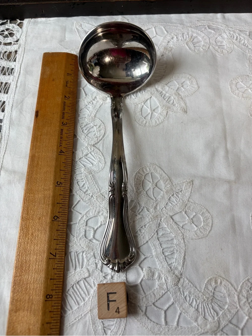 Vintage silver spoons gravy ladles ornate serving utensils